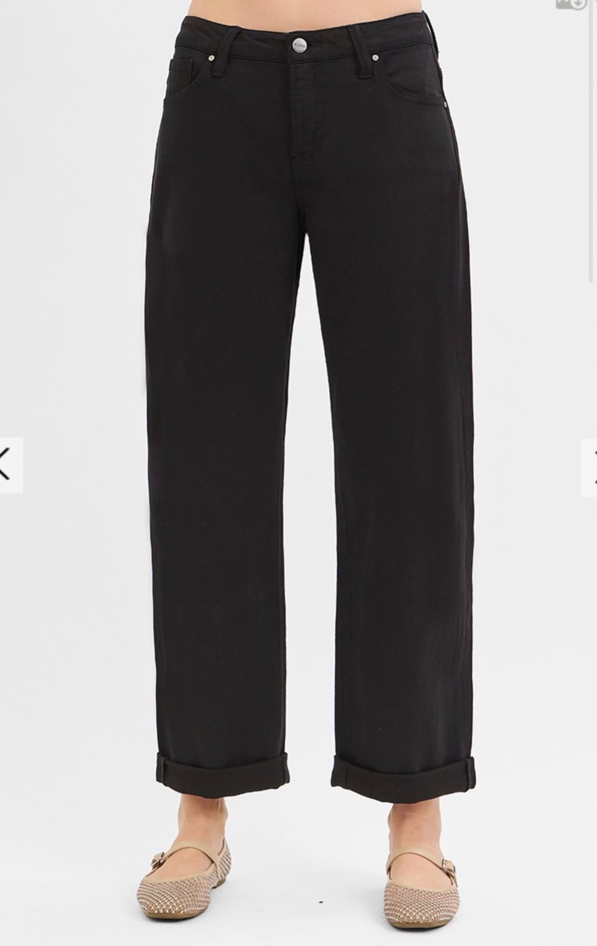 MID RISE ANKLE BARREL BAGGY JEANS